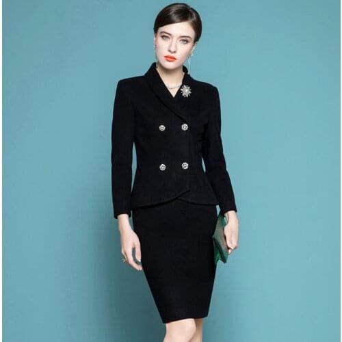 High End Professional Dress Temperament Goddess Suit Autumn And Winter New Two Piece Suit Skirt