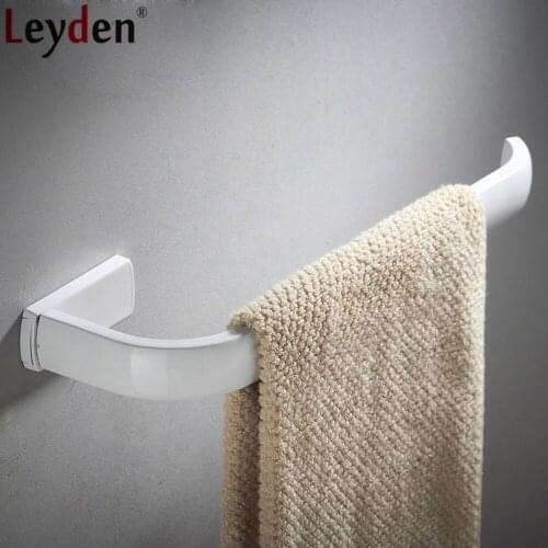 Leyden Solid Brass White Lavatory Towel Ring Towel Rack Wall Mount Durable Antirust Towel Holder Bathroom Accessories