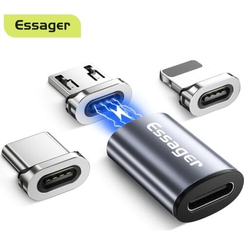 Essager Magnetic Micro USB Type C Adapter For iPhone Samsung Xiaomi Micro Female To USB C Male Cable Magnet Converter Connector