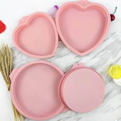 6/8 inch Round Love Heart Shape Reusable Silicone Cake Mousse Mold Baking Tools