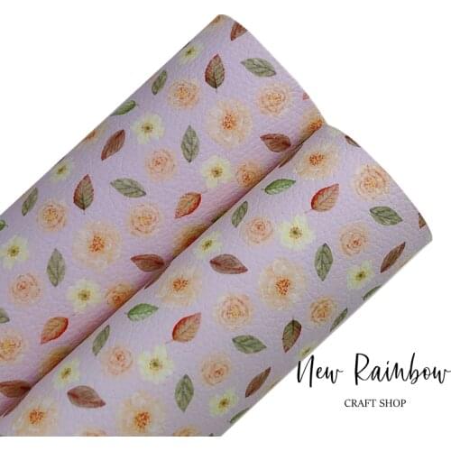 New Rainbow 22X30cm A4 Sunflower Pattern Lichit Faux Leatherette Sheet For Making Bows, Earrings, Accessories