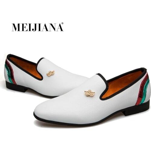 MEIJIANA New Fashion Men Loafers Shoes British Flats Loafers Casual Shoes Leather Shoes Men Italian Loafers