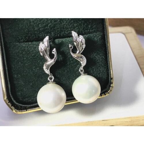 Wholesale Trendy 925 Sterling Silver Stud Earrings Findings Settings Base Mountings Parts Mounts for Pearls Agate Coral Beads