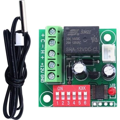 Xh-w1701adjustable temperature control switch with high precision DC12V heat dissipation heating switch temperature controller