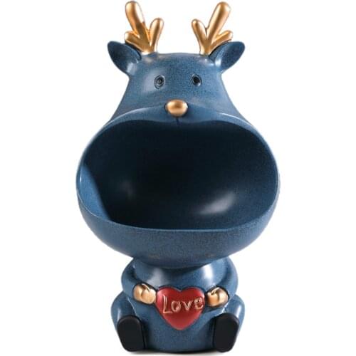 Resin Geometric Animal Statue Jewelry Earrings Candy Dish Rack Bedroom Orange Ornaments Green Blue Home Office Big Mouth Deer