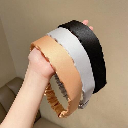 Satin Sponge Headbands Women Girls Wash Face Sports Black Headband Holder Turban Elasticity Hairbands Hair Accessories Headwear