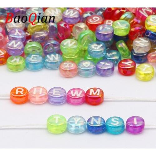 Mixed Color Acrylic Spaced White Letter Beads For Jewelry Making Handmade Women Children Bracelet Necklace DIY Pacifier Chain