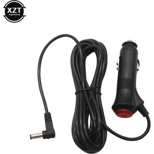 12V 24V DC 2.1x5.5mm Elbow Plug Car Cigarette Lighter Charger Power Cable Cord Lead For Car Monitor Camera