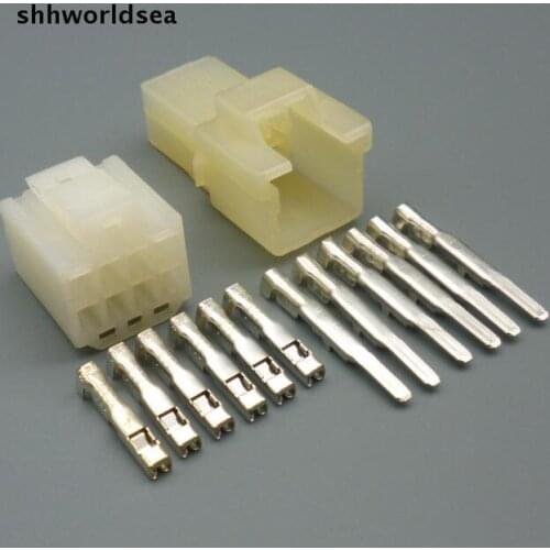 Shhworldsea Female male 6 pin automotive wiring harness plug 6 way car auto electrical wire connector socket 6090-1218 6090-1149