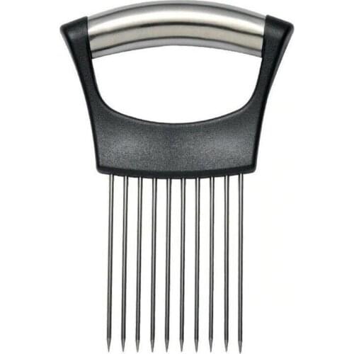 Steel Onion Needle Onion Fork Holder Handheld Simple Fruit Cutter Vegetable Kitchen Tool Supplies Slicer Cutting Aids I5G0