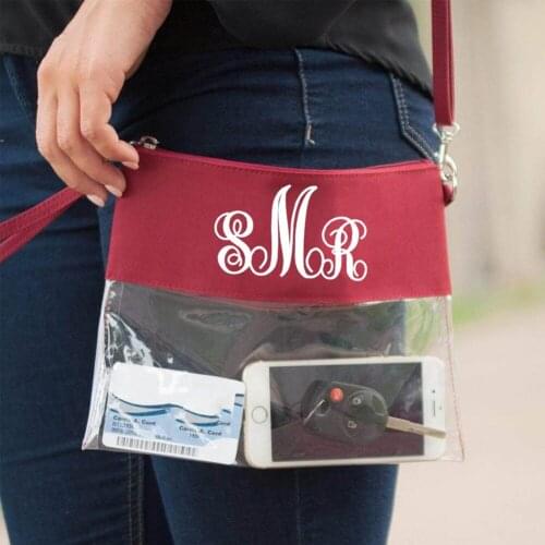 Monogrammed Clear Stadium Bags Personalized Game Day Bag Clear Cosmetic Bag Custom Name Airport Security Bag Birthday Gifts Bag