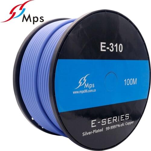 PAPRI HiFi MPS E-310 99.9997%OFC Silver Plated Signal Line Audio Wire RCA Audio Cable 0.94mm2/17AWG*2 1 Meter