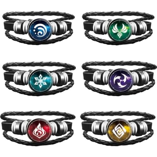 Genshin Impact Game Cosplay Prop Eye of God Water Wind Thunder Fire Rock Ice Element Bracelet Jewelry Accessories