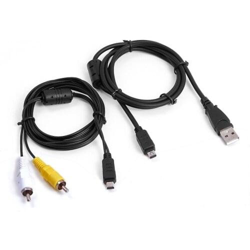 USB Data SYNC + AV A/V TV Video Cable For Olympus Camera SZ-10 SZ-11 SZ-12 SZ-14