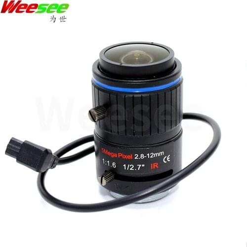 WS 1/2.7'' F1.6 DC auto iris 5megapixel 5MP HD CCTV lens 2.8-12mm CS mount CCTV varifocal lens for box camera/ IP camera
