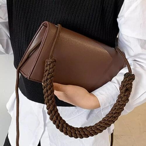 Vintage Square Crossbody bag 2020 Fashion New Quality PU Leather Womens Designer Handbag Solid color Shoulder Messenger Bag