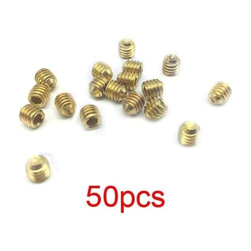 50Pcs M3/M4 Hexagon Socket Mini Screw Gold Anti-rust Anti-corrosion Set Screws for DIY RC Boat Model Coupler Cardan Joint