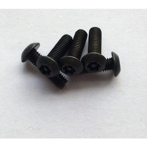 50PCS M3 Carbon steel black pan head bolts Torx TX Mushroom head Plum Socket with column Semi-round head screws