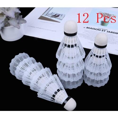 12pcs/lot Badminton Shuttlecocks Plastic Feather Shuttlecock Badminton Balls Outdoor Sports Badminton Accessories