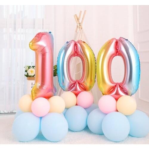 32inch Number Foil Balloons Metallic Latex Balloons Confetti Air Balloon Inflatable Ball Birthday Wedding Party Balloon Supplies