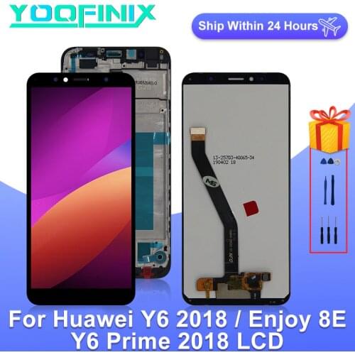 "5.7" For Huawei Y6 2018 Display LCD Touch Screen Digitizer For Enjoy 8E LCD Y6 Prime 2018 ATU-L11 Display Replacement Parts