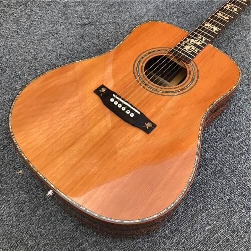 ZORE solid cedar top D style acoustic guitar,Cocobolo back and sides,41 inch Maple inlays Electric acoustic guitarra
