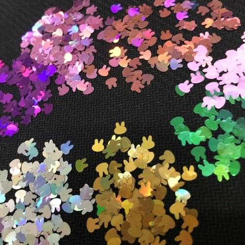 10g Cute Rabbit Head Glitter Confetti DIY Resin Craft Decor Stuff Mini Pink Rabbit Sequins Nail Art Wedding Christmas Paillettes