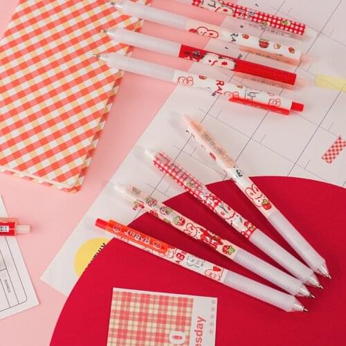 2pcs Kawaii Creative Rabbits Strawberry 0.5mm Mechanical Pencil Writing Pencil