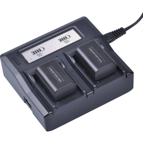 2pc NP-FV50 NP FV50 Li-ion Battery + LCD Dual Quick Charger For Sony NP-FV50 HDR CX390 290E PJ510 820E 790E 660E XR260 CX700E
