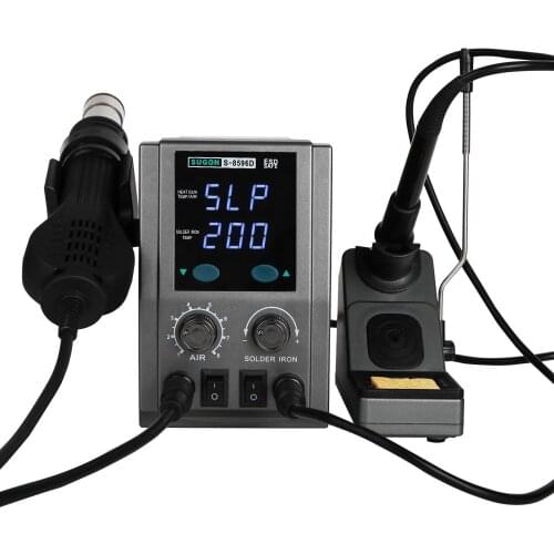 2021 Soldering Hot Sale SUGON 8596D 2 In 1 Hot Air Gun Welding Repair Tools Solder Iron Soldering Station