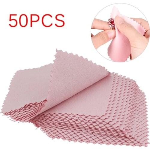 50PCS/lot Clean Cleaning Cloth Polishing Cloth for Silver Gold Platinum Jewelry Anti Tarnish