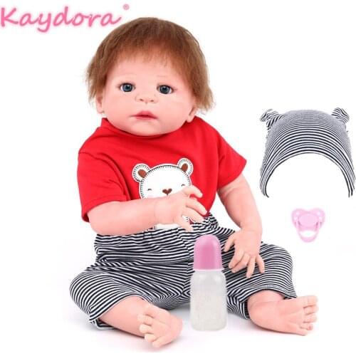 55 cm Reborn bebes baby reborn menino Lifelike brinquedos de bebe realistic lol baby corpo inteiro de silicone menino KAYDORA