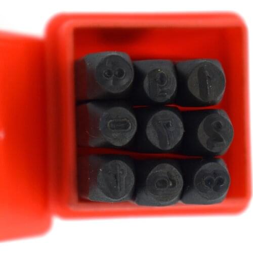 9PCS Metal Capital Number Stamp Die Punch Set for Handmade DIY Belt Leathercraft Wood Jewelry Making Tool 1.5/2/2.5/3MM