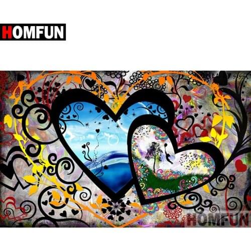 HOMFUN 5D DIY Diamond Painting Full Square/Round Drill "Flower heart" 3D Embroidery Cross Stitch gift Home Decor A00440