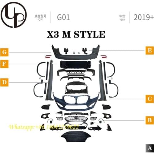 2020y X3 G01 car bumpers for BM x3 g01 to M style body kits 2019y X3M facelift