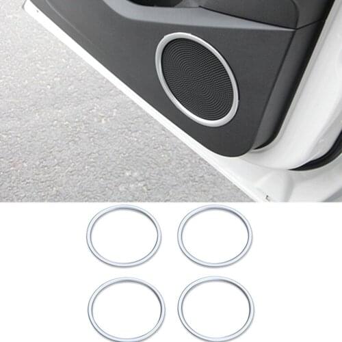 Car Stick Detector Inside Door Audio Speak Sound Ring Lamp Trim Frame 4pcs For Ford Kuga Escape 2017 2018 2019 2020