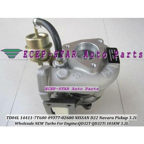 Free Ship TD04L 14411-7T600 49377-02600 Turbo Turbocharger For NISSAN TD27 NS25 Navara D22 Pickup 3.2L QD32 QD32T 80KW Gaskets