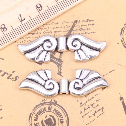 4pcs Charms angel wings bead 14x44x5mm Antique Pendants,Vintage Tibetan Silver Jewelry,DIY for bracelet necklace