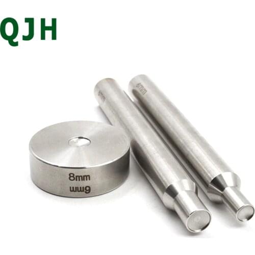 DIY home handmade leather craft stainless steel rivet installation tool 6mm&8mm double sided base mould hit nail mounting tools