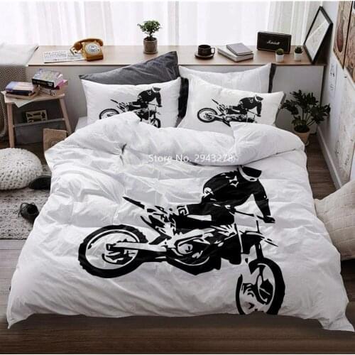 Home Textiles Motorcycle Tie Pattern Bedding Set Comfortable Duvet Cover Pillowcase Home Textiles Adult Bedroom Decoration