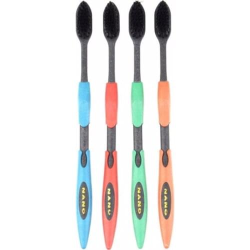 12pcs/set Double Ultra Soft Bamboo Charcoal Toothbrushes Nano Brush Oral Care For Adults Bamboo Toothbrush