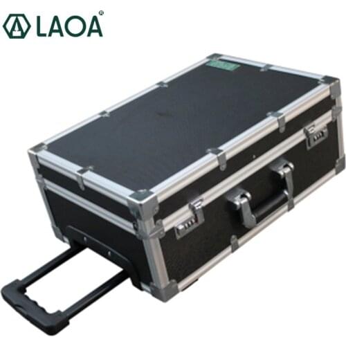LAOA 16/20 inch Tool Case Storage Box Aluminum Shock Resistance Luggage Carrier Inner Trolley Removable with Code LockSuitcase