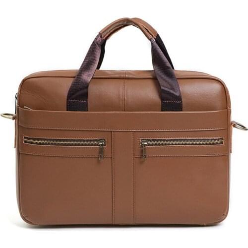 Man’s Business Handbag Genuine Leather Bag Multifunctional Briefcase 15.6 Inch Laptop Bag Messenger Bag Shoulder Bag F769