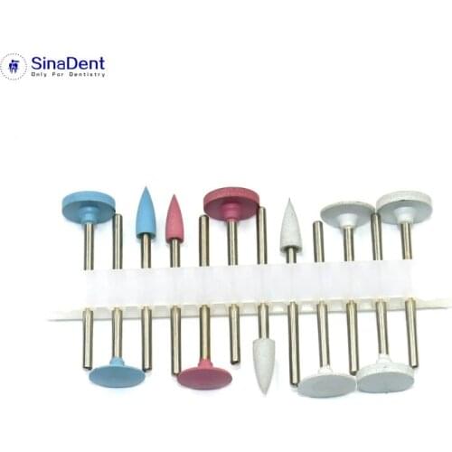 Dental Porcelain Teeth Polishing Kit HP0312 12Pcs/Set Silicone Rubber Used for Dental Low-Speed Handpiece Dental Polishing