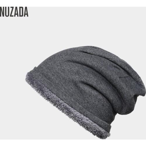 NUZADA Plus Velvet Thickening Lady Men Women Winter Hat Internal Plush Skullies Beanies Cap Knitted Caps Bonnet Keep Warm