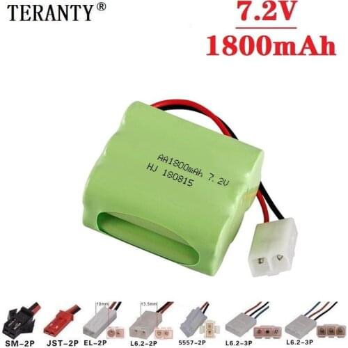 Upgrade 7.2v 1800mah NiMH Battery For Rc Toys Cars Tanks Truck Robot Gun Boats AA Ni-MH 7.2v Rechargeable Battery 1pcs to 10 pcs