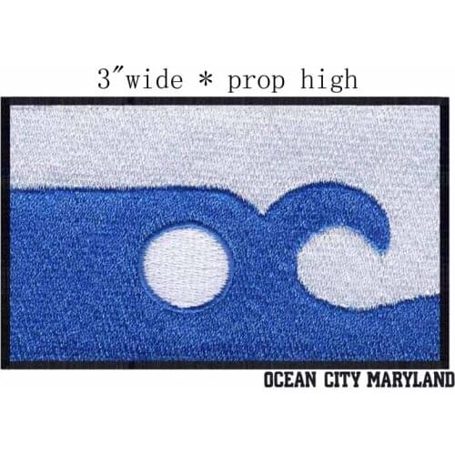 Ocean City, Maryland USA Flag 3" wide embroidery patch for corinthians/patch on clothes/cska