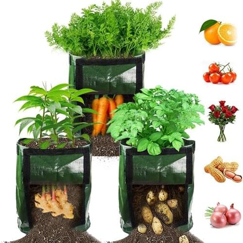 PE Plant Growth Bag Gardening Vegetable Planter Bag Potato Carrot Grow Tool Greenhouse Moisturizing jardin Vertical seedling pot
