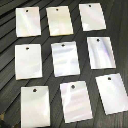 Fashion white color fresh water shell beads diy loose square shape shell beads with hole 14*20mm 20 pieces xsb146