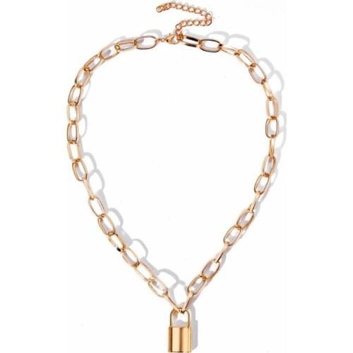 Simple Style Lock Shape All-match Necklace Fashionable And Easy To Match Durable Material Lock Necklace
